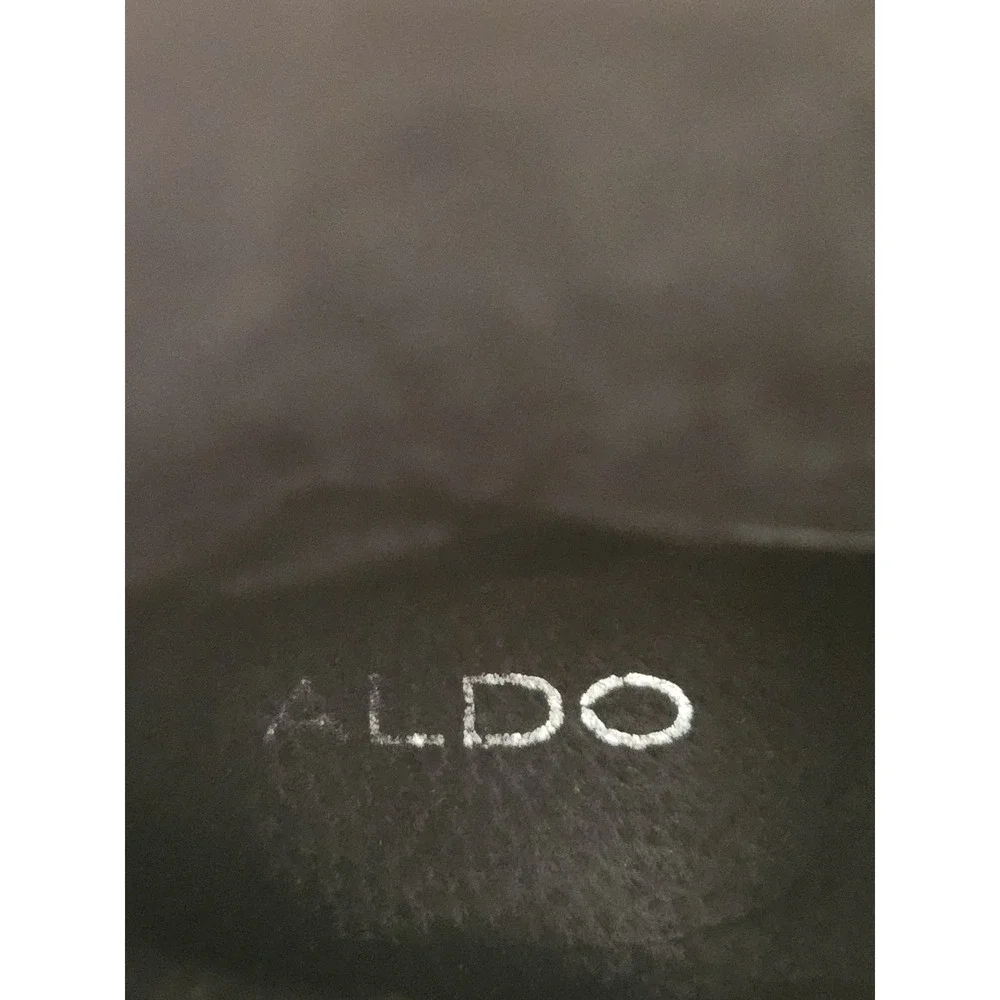 ALDO Men's Black Crinkled Leather Side Zip Dress Boots With Pull Tabs, Size 45